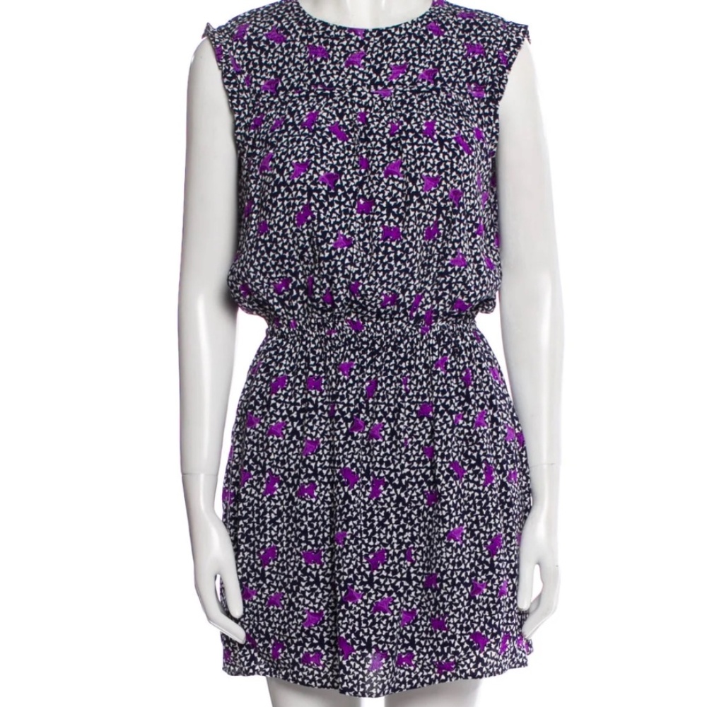 Maje Floral-Print Crepe Mini Dress